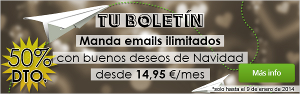 imafen de Tu boletín: Manda emails ilimitados con buenos deseos de navidad desde 14.95€/mes