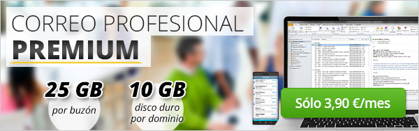 Correo Profesional Premium por sólo 3,90 €/mes